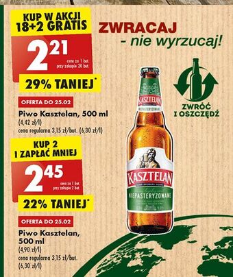 Biedronka Piwo kasztelan niepasteryzowane oferta
