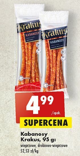 Biedronka Kabanosy drobiowo-wieprzowe krakus animex oferta