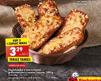 Biedronka Zapiekanka mini z warzywami grillowanymi sosem i serem oferta