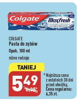 ALDI Pasta do zębów cooling crystals colgate max fresh oferta