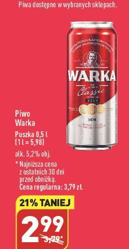 ALDI Piwo warka oferta