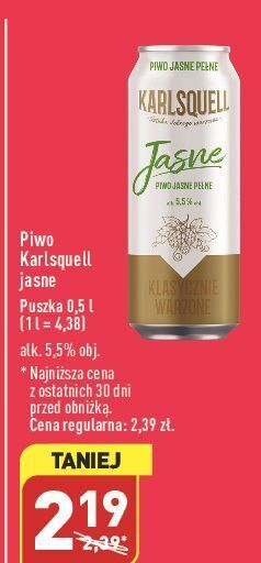 ALDI Piwo karlsquell jasne pełne oferta