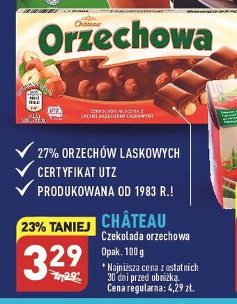 ALDI Czekolada mleczna z całymi orzechami laskowymi chateau oferta