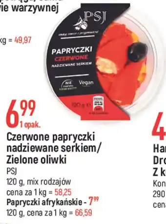 E.Leclerc PSJ Czerwone papryczki nadziewane serkiem/ Zielone oliwki PSJ 120g oferta
