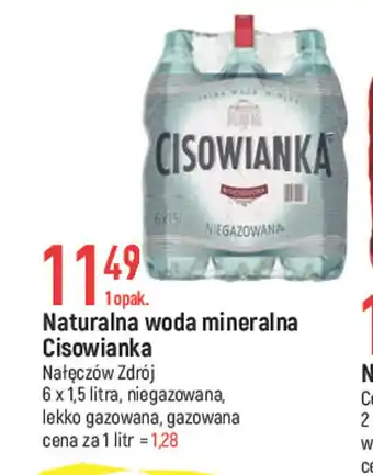 Nałęczów Zdrój Naturalna woda mineralna Cisowianka 6 x 1,5 l