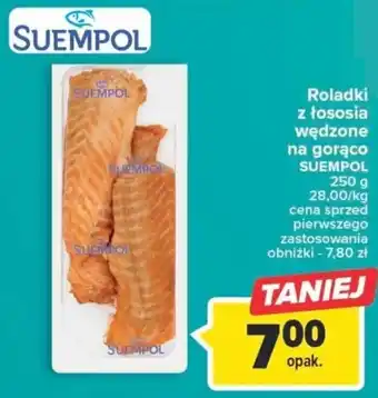 Carrefour Suempol Roladki z łososia wędzone na gorąco 250g oferta