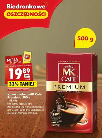 Biedronka Kawa mk cafe premium 500g oferta