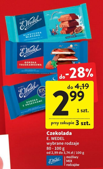 Intermarche E. Wedel Czekolada 80-100g oferta