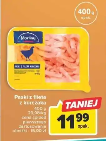 Carrefour Market Morliny Paski z fileta z kurczaka 400 g oferta
