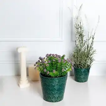 Komfort Osłonka na doniczkę slano ceramiczna zielona 13x13 cm oferta