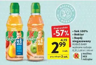 Intermarche Sok jabłko-gruszka kubuś baby oferta