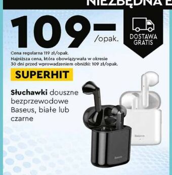 Biedronka Słuchawki bezprzewodowe czarne baseus oferta