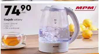Biedronka Czajnik szklany 1.7 l mpm product oferta