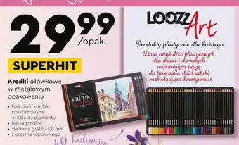Biedronka Kredki ołówkowe metalowe pudełko loozz art oferta