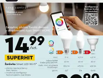 Biedronka Żarówka smart led wi-fi e27 melink oferta