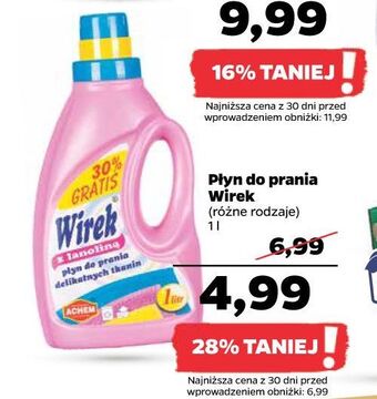 Netto Płyn do prania delikatnych tkanin z lanoliną wirek oferta