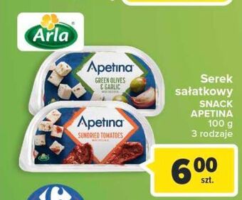 Carrefour Koreczki serowe z zielonymi oliwkami i czosnkiem arla apetina snack oferta