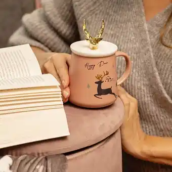 Komfort Kubek rosie różowy z ozdobną przykrywką 0,4 l oferta