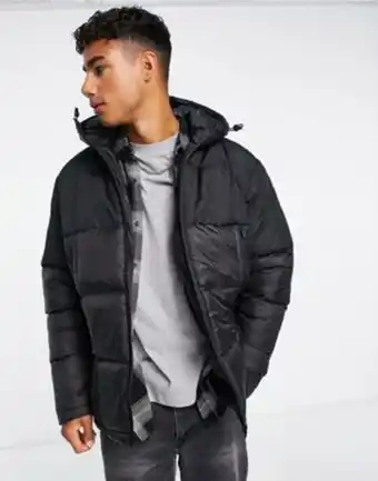 ASOS Brave soul – czarna pikowana kurtka ocieplana o pudełkowym kroju oferta