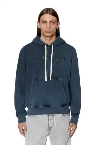 Diesel Distressed hoodie with logo print oferta