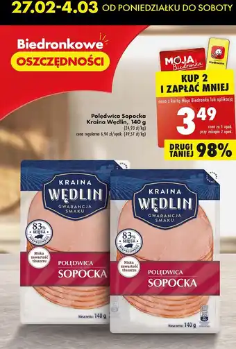 Biedronka Kraina Wędlin Polędwica sopocka 140g oferta