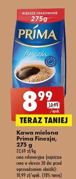 Biedronka Kawa mielona prima finezja 275g oferta