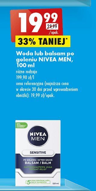 Biedronka Woda po goleniu łagodząca nivea men sensitive oferta