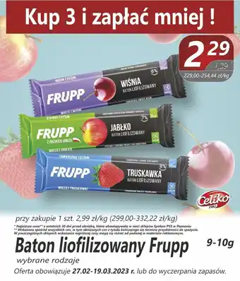 Społem Celiko Baton liofilizowany Frupp 9-10g 3szt. oferta