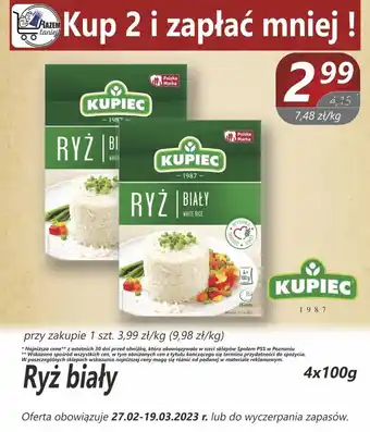 Społem Kupiec Ryż biały 4x100g oferta