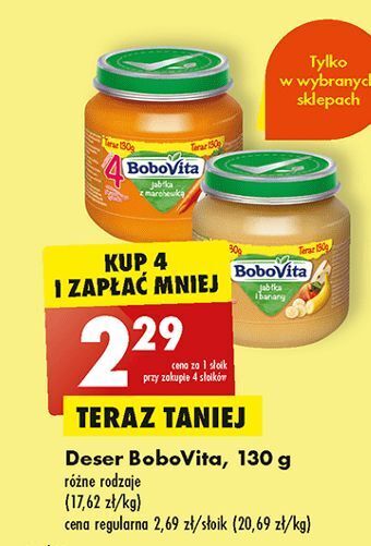 Biedronka Jabłka i banany bobovita oferta