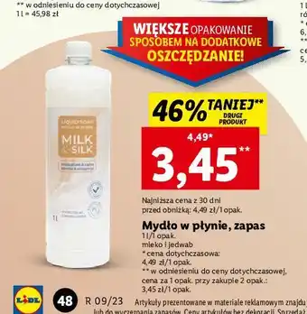 Lidl Mydło w płynie milk & silk oferta