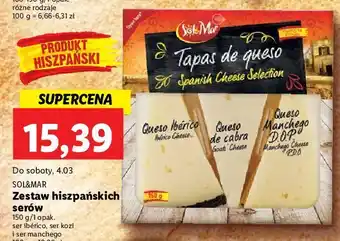 Lidl Zestaw serów hiszpańskich tapas de queso sol&mar oferta