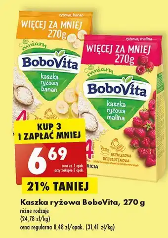 Biedronka Kaszka ryżowa malinowa bobovita oferta