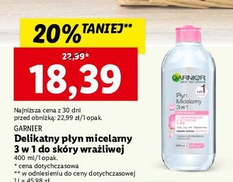 Lidl Płyn micelarny do skóry wrażliwej garnier skin naturals oferta