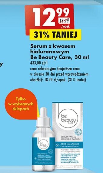 Biedronka Serum do twarzy z kwasem hialuronowym be beauty care oferta