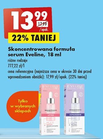 Biedronka Serum do twarzy lifting eveline cosmetics oferta