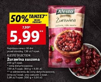 Lidl Żurawina suszona alesto oferta