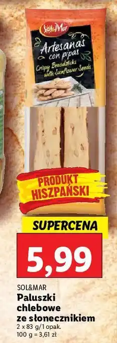 Lidl Paluszki chlebowe z płatkami słonecznika sol&mar oferta
