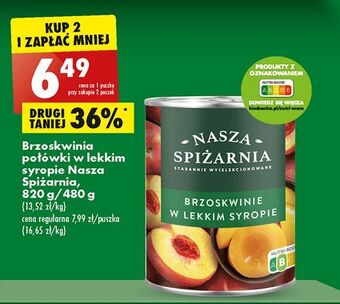 Biedronka Brzoskwinie w syropie nasza spiżarnia oferta