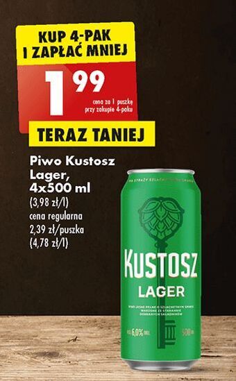 Biedronka Piwo kustosz lager oferta