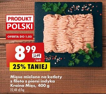 Biedronka Kraina Mięs Mięso mielone na kotlety z fileta piersi indyka 400g oferta
