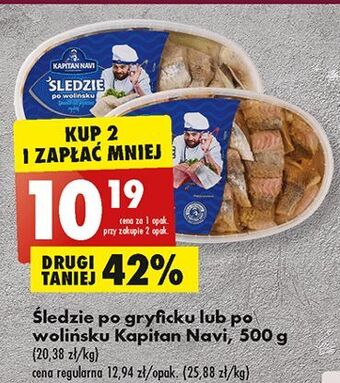 Biedronka Kapitan Navi Śledzie po gryficku 500g oferta