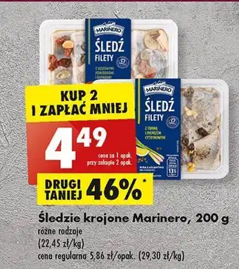 Biedronka Śledzie krojone z suszonymi pomidorami marinero oferta