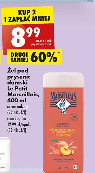 Biedronka Żel pod prysznic biała brzoskwinia i nektarynka le petit marseillais oferta
