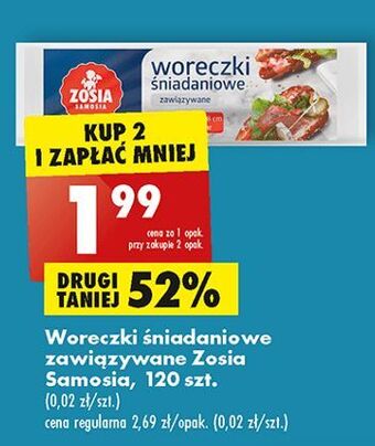 Biedronka Woreczki śniadaniowe wiązane zosia samosia oferta