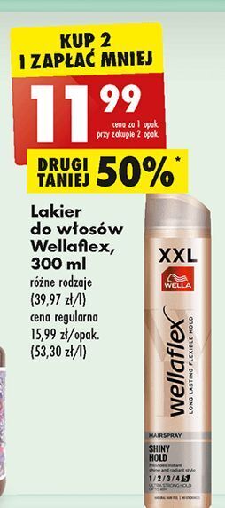 Biedronka Lakier do włosów shiny hold wellaflex oferta