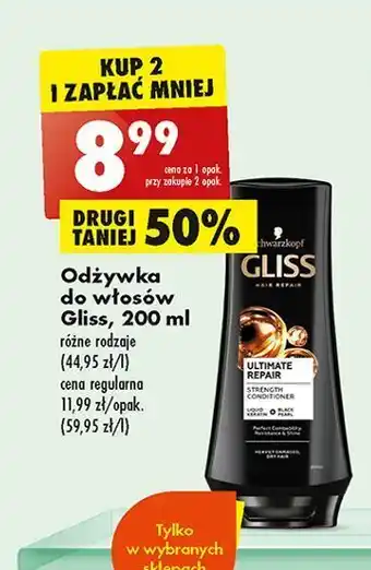 Biedronka Odżywka do włosów gliss kur ultimate repair oferta