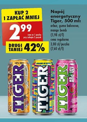 Biedronka Napój bubble gum tiger energy drink oferta