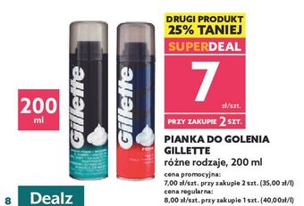 Dealz Pianka do golenia skóry wrażliwej gillette foam oferta