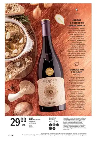 Carrefour Wino memoro piccini rosso oferta
